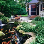 The porch addition was positioned to make the Koi pond a primary focal point