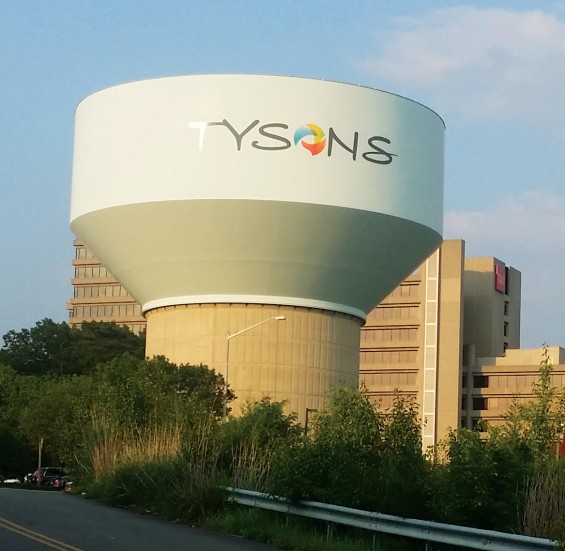It’s official. ..our Tysons logo on the Water Tower says “you’ve  arrived!”